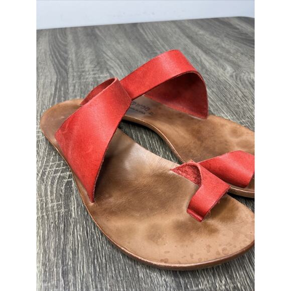Cydwoq Hillary Toe-Ring Red Brick Leather Handmade USA Sandals Sz EU 39 / US 8 - Picture 3 of 10